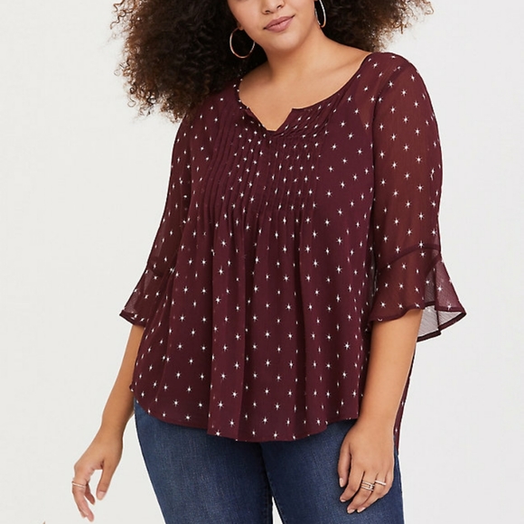 burgundy chiffon blouse